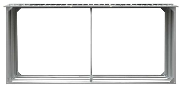 Zahradní kůlna na dříví z pozinkové oceli 330x92x153 cm šedá
