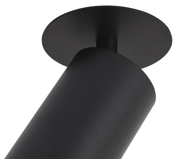 Sada 6 moderních zapuštěných bodových svítidel černá GU10 50mm IP44 - Chels