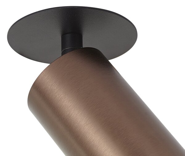 Moderní zapuštěné bodové svítidlo tmavě bronzové GU10 50mm IP44 - Chels