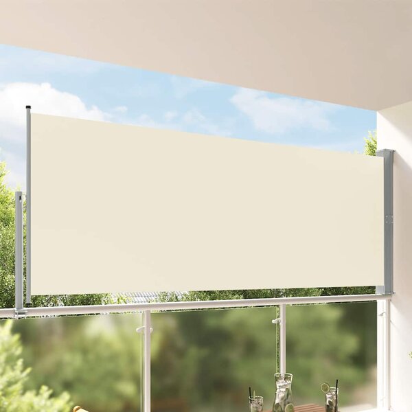 Terasová zatahovací boční markýza 140 x 300 cm krémová