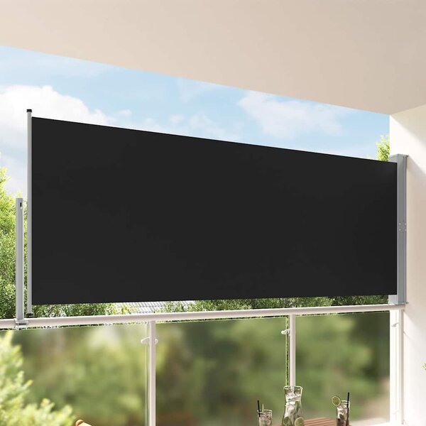Terasová zatahovací boční markýza 140 x 300 cm černá