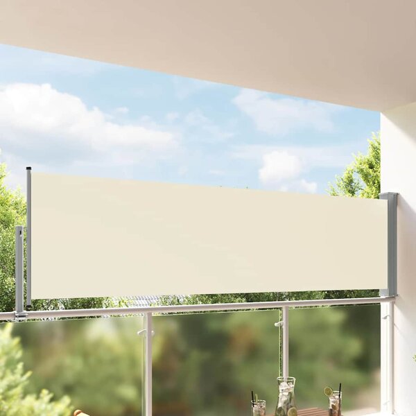 Terasová zatahovací boční markýza 100 x 300 cm krémová
