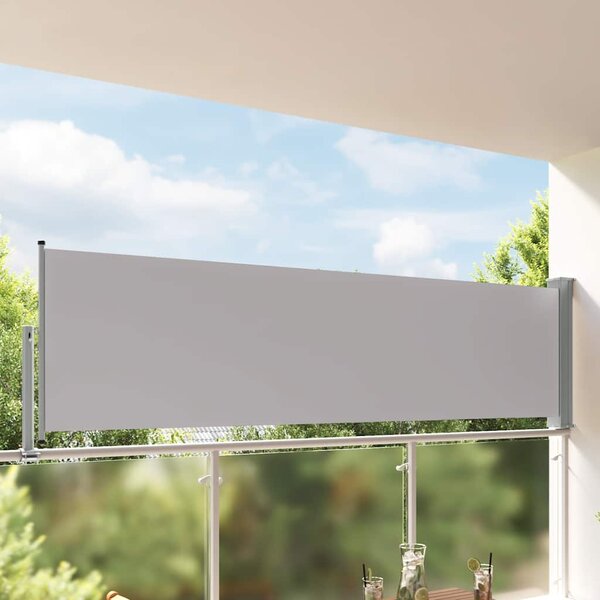 Terasová zatahovací boční markýza 100 x 300 cm šedá