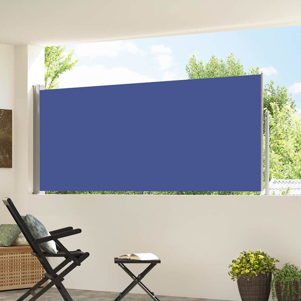 Zatahovací boční markýza / zástěna 117x300 cm modrá