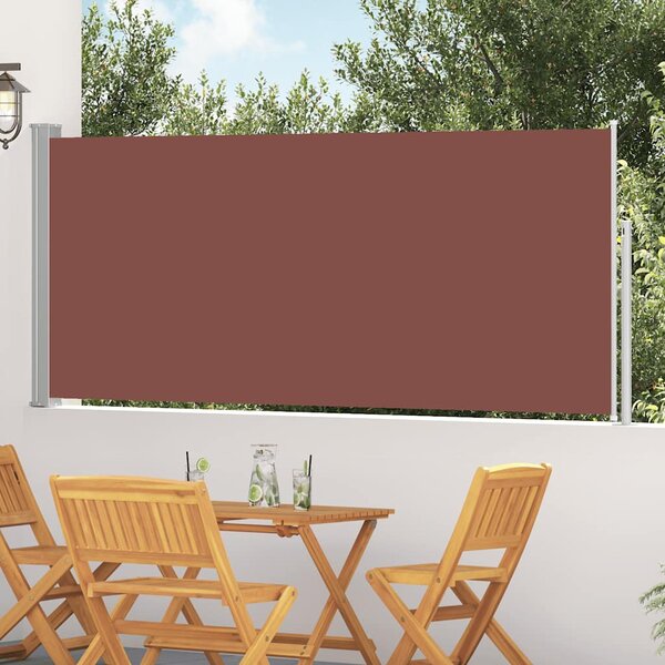 Zatahovací boční markýza / zástěna 117x300 cm hnědá