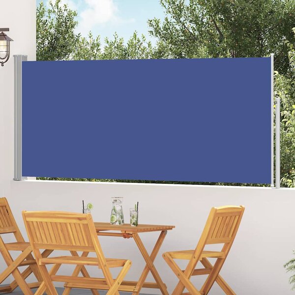 Zatahovací boční markýza / zástěna 117x300 cm modrá