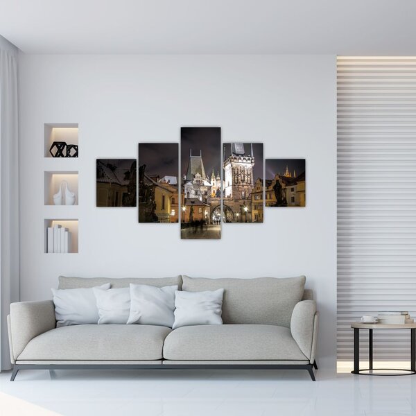 Obraz nasvětlené Prašné brány (125x70 cm)