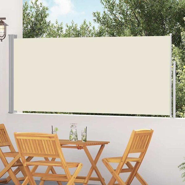 Zatahovací boční markýza / zástěna 117x300 cm krémová