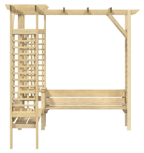 Rohová pergola s lavicí impregnovaná borovice