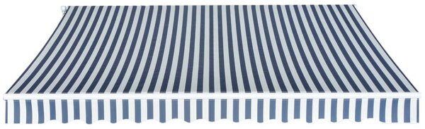 Skládací markýza na ruční ovládání 350 cm modro-bílá