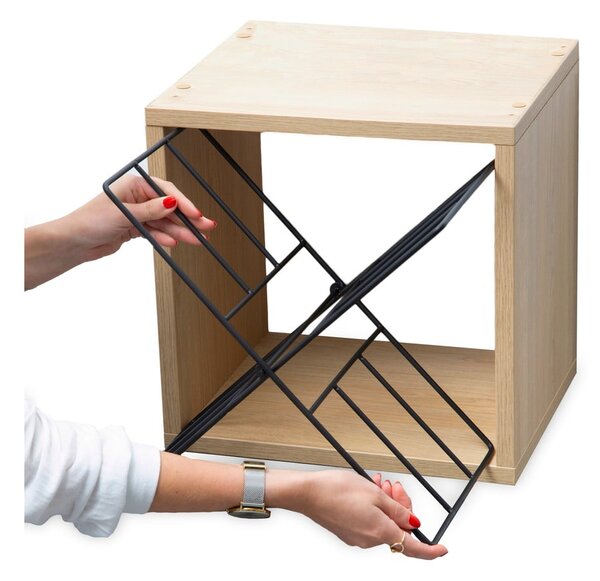 Regál na víno v dekoru jasanu v přírodní barvě počet lahví 12 36,5x36x29 cm Macon – Compactor