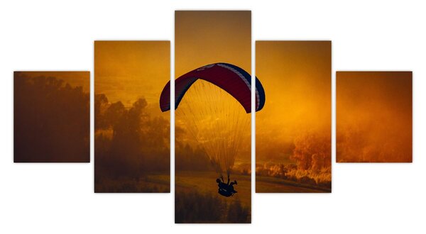 Obraz parašutisty v západu slunce (125x70 cm)