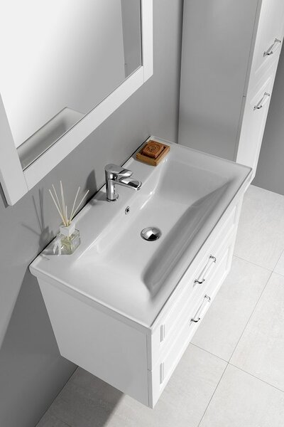 Aqualine Aqualine, FAVOLO umyvadlová skříňka 76,5x60x44,6 cm, bílá mat, FV280