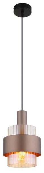 GLOBO 15560HA MILLEY závěsné svítidlo D185mm 1xE27 černá, kávová, jantarová