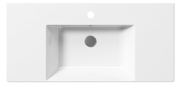 GSI GSI, KUBE X keramické umyvadlo 100x47 cm s odkládacími plochami, bílá ExtraGlaze, 9451111