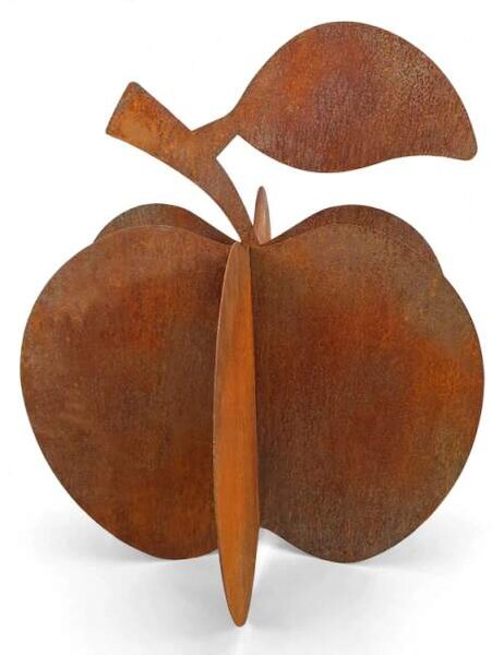 Kovová zahradní dekorace Jablko 3D velké 83 cm corten