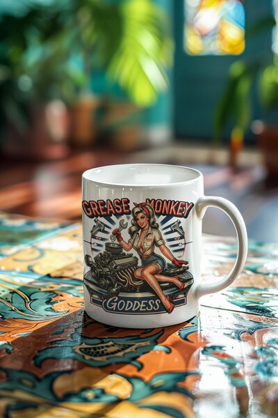 Grease Monkey Goddess | keramický hrnek 330ml