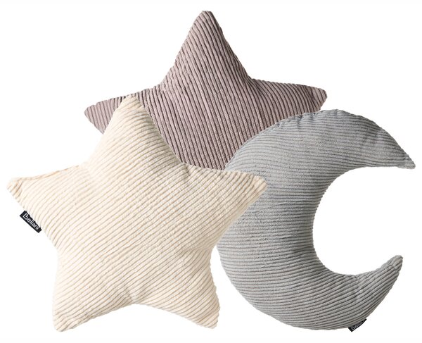 Sada 3 dekorativních polštářů LUNA Manšestr 35 x 30 cm 35 x 35 cm Pestrá Bez vzoru