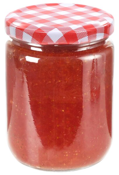 Zavařovací sklenice s bíločervenými víčky 96 ks 230 ml