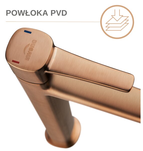 Invena Trend, vysoká umyvadlová baterie h-286, měděná matná, INV-BU-02-W14-V