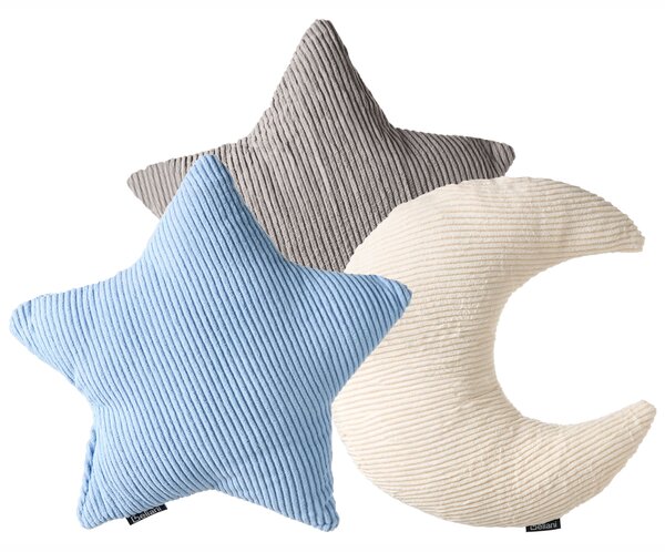Sada 3 dekorativních polštářů LUNA Manšestr 35 x 30 cm 35 x 35 cm Pestrá Bez vzoru