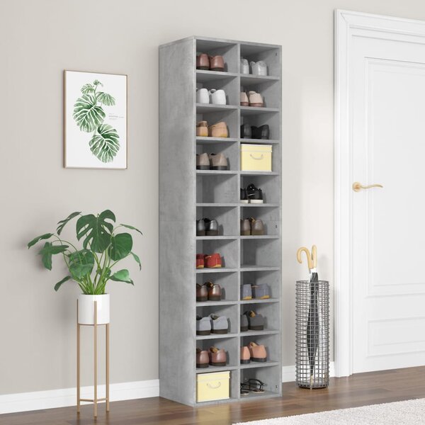 Botník betonově šedý 54 x 34 x 183 cm kompozitní dřevo