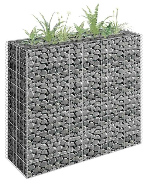 Gabionový vyvýšený záhon pozinkovaná ocel 90 x 30 x 90 cm