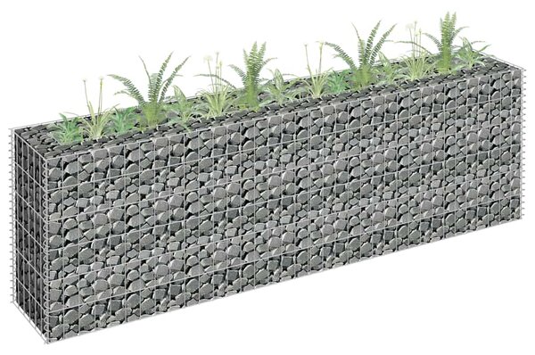 Gabionový vyvýšený záhon pozinkovaná ocel 180 x 30 x 60 cm