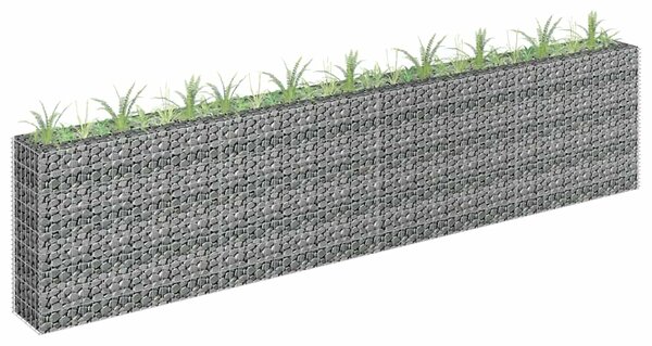 Gabionový vyvýšený záhon pozinkovaná ocel 360 x 30 x 90 cm