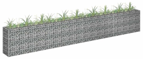 Gabionový vyvýšený záhon pozinkovaná ocel 360 x 30 x 60 cm