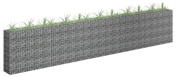 Gabionový vyvýšený záhon pozinkovaná ocel 450 x 30 x 90 cm