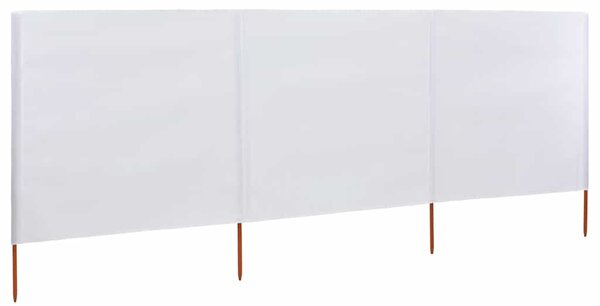 3dílná zástěna proti větru látková 400 x 160 cm pískově bílá