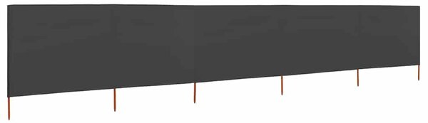 6dílná zástěna proti větru látková 600 x 80 cm antracitová