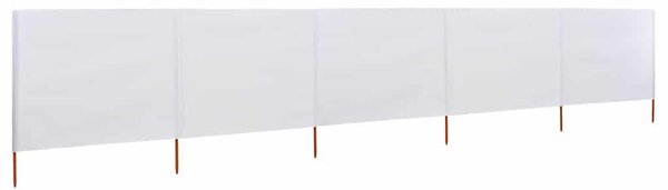 5dílná zástěna proti větru textil 600 x 160 cm pískově bílá