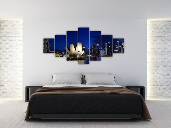 Obraz nočního Singapouru (210x100 cm)