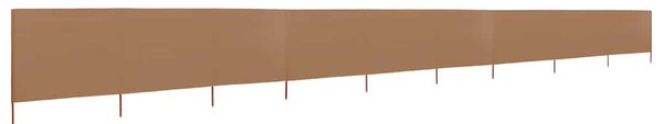 9dílná zástěna proti větru textil 1200 x 120 cm taupe