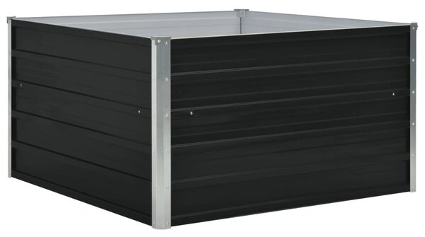 Vyvýšený záhon 100 x 100 x 45 cm pozinkovaná ocel antracitový