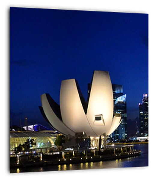 Obraz nočního Singapouru (30x30 cm)