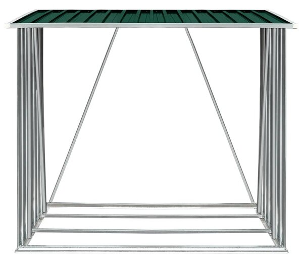 Zahradní kůlna na dříví pozinkovaná ocel 163x83x154 cm zelená