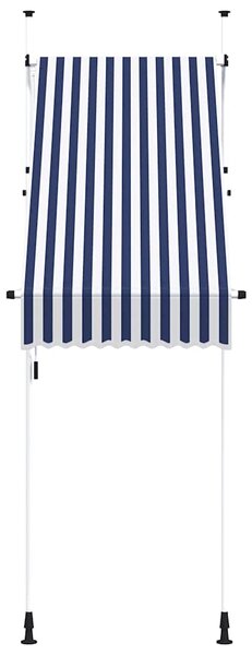 Ručně zatahovací markýza 100 cm modro-bílé pruhy