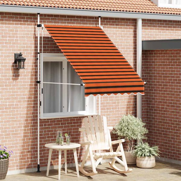 Ručně zatahovací markýza 150 cm oranžovo-hnědá