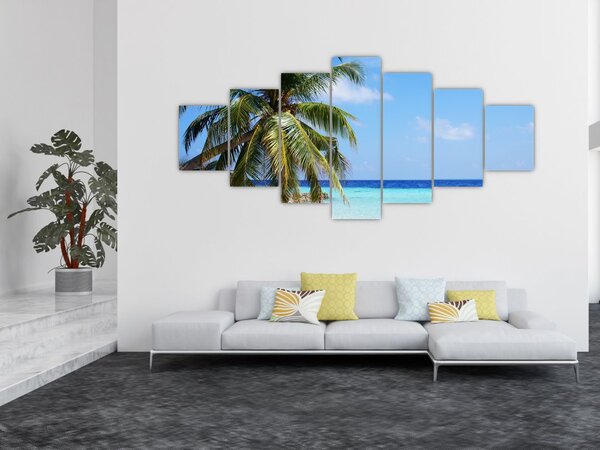 Obraz palmy na pláži (210x100 cm)