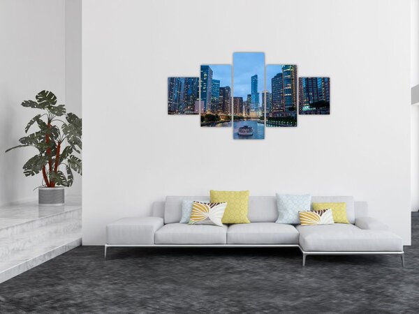 Obraz noční město (125x70 cm)
