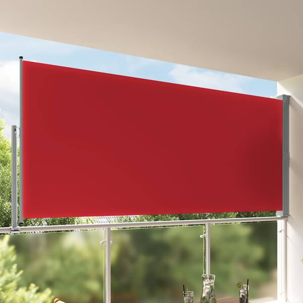 Zatahovací boční markýza / zástěna na terasu 160x300 cm červená