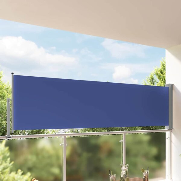 Zatahovací boční markýza / zástěna na terasu 100 x 300 cm modrá