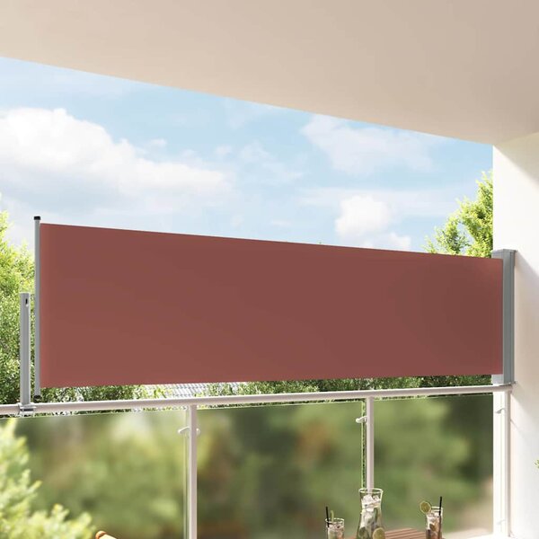 Zatahovací boční markýza / zástěna na terasu 100 x 300 cm hnědá