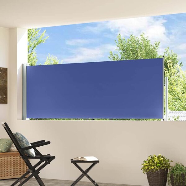Zatahovací boční markýza / zástěna na terasu 100 x 300 cm modrá