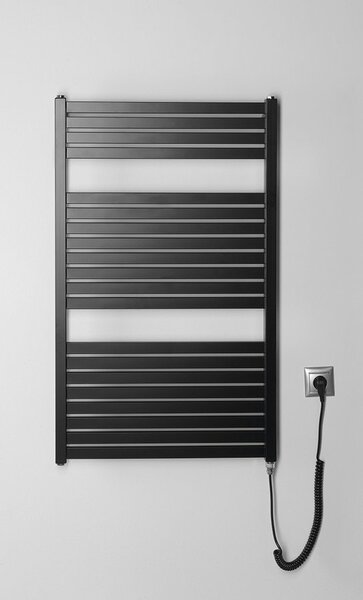 Aqualine Sapho, TONDI-E elektrické topné těleso, rovné, 600x970 mm, 400W, černá matná