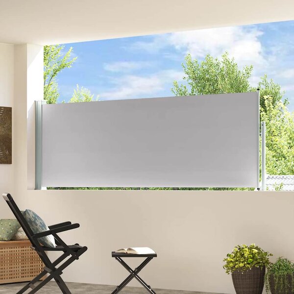 Zatahovací boční markýza/zástěna na terasu 100 x 300 cm šedá