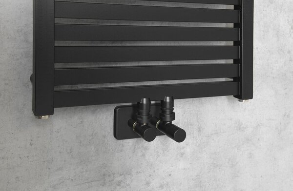 Aqualine Aqualine, TONDI topné těleso 450x1330 mm, středové připojení, černá matná, DT476T